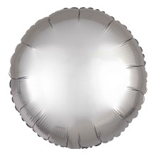 Folienballon Satin Rund Ø 45 cm - Freie Farbwahl, Farbe: Silber (Druck 1-farbig)