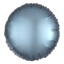Folienballon Satin Rund Ø 45 cm - Freie Farbwahl, Farbe: Stahlblau