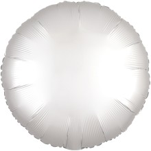 Folienballon Satin Rund Ø 45 cm - Freie Farbwahl, Farbe: Weiß (Druck 1-farbig)
