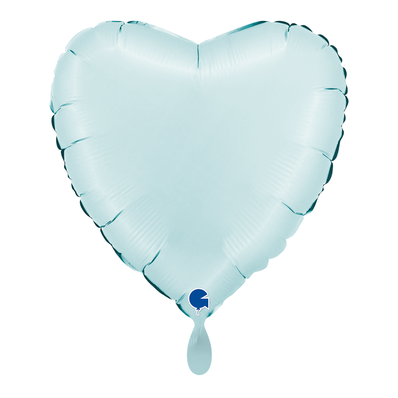 1 Balloon - Heart - Satin Pastel Blue