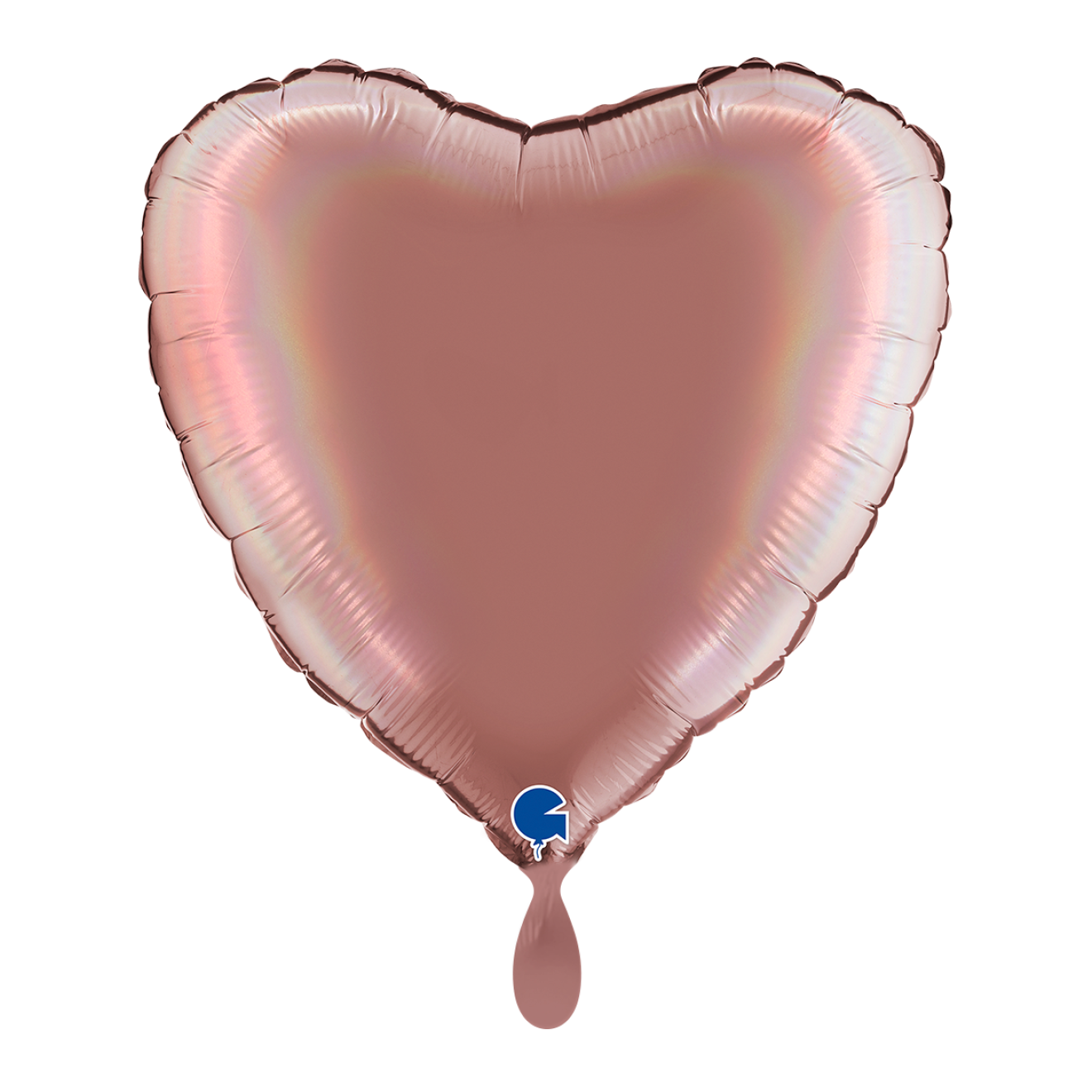 1 Balloon - Heart - Rainbow Holographic Platinum Rosè