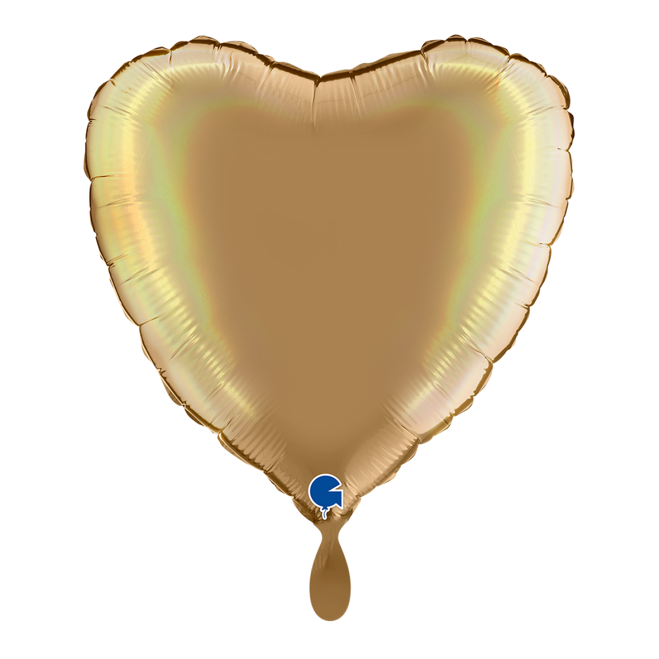 1 Balloon - Heart - Rainbow Holographic Platinum Champagne
