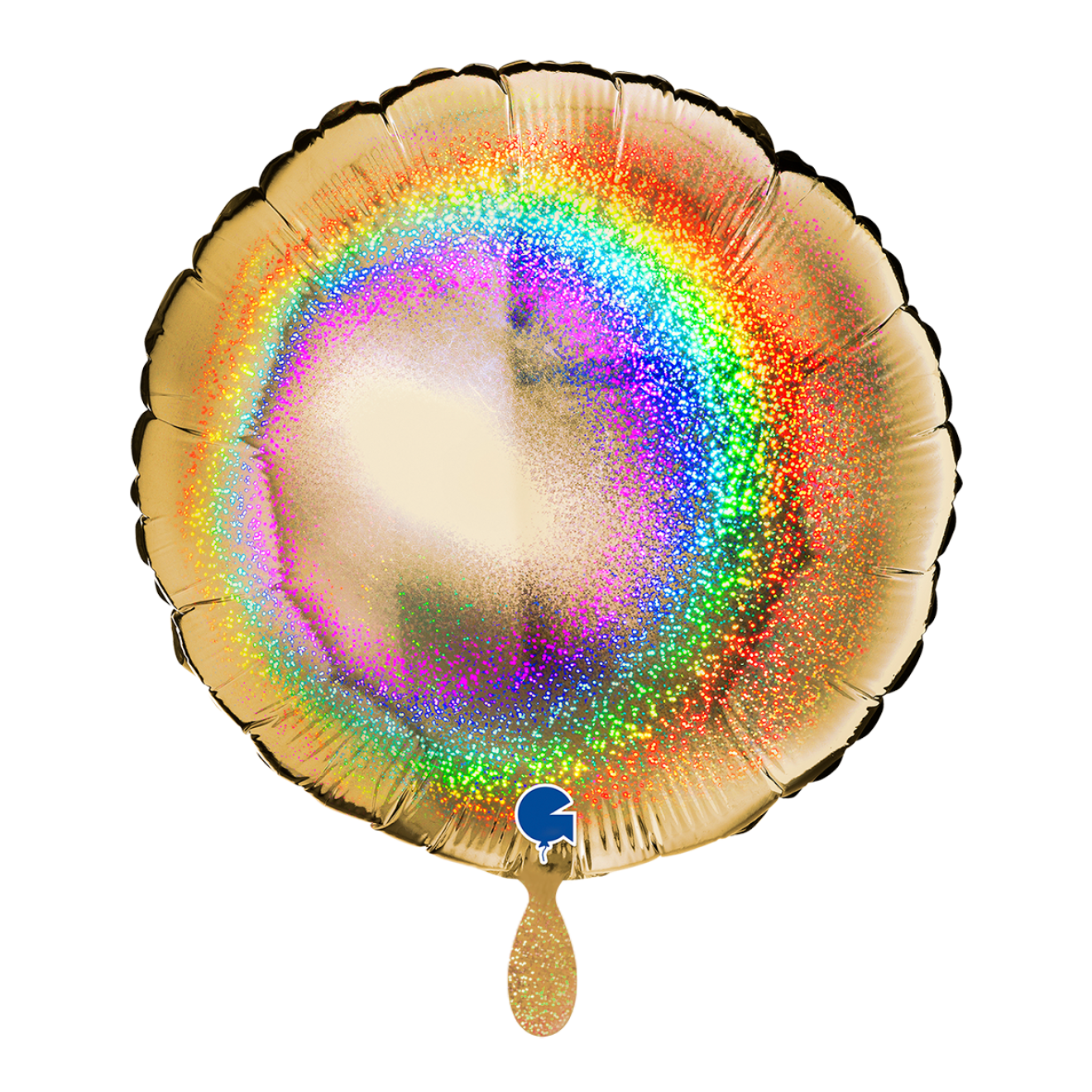 1 Balloon - Round - Glitter Holographic Gold 5