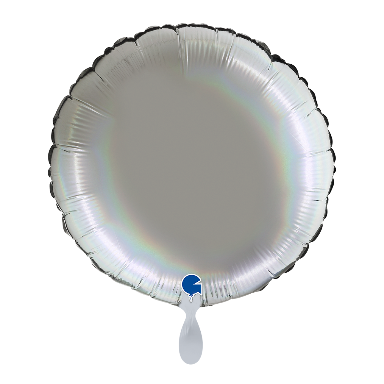 1 Balloon - Round - Rainbow Holographic Platinum Pure