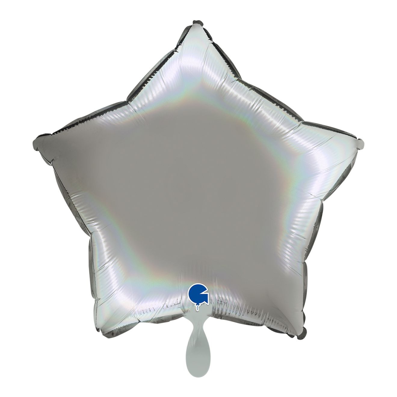 1 Balloon - Star - Rainbow Holographic Platinum Pure
