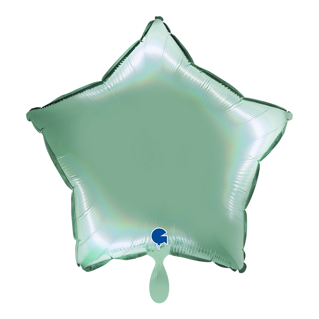 1 Balloon - Star - Rainbow Holographic Platinum Tiffany