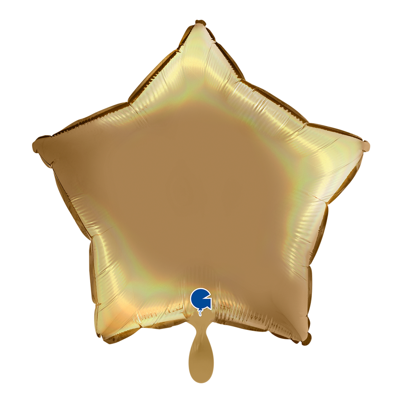 1 Balloon - Star - Rainbow Holographic Platinum Champagne