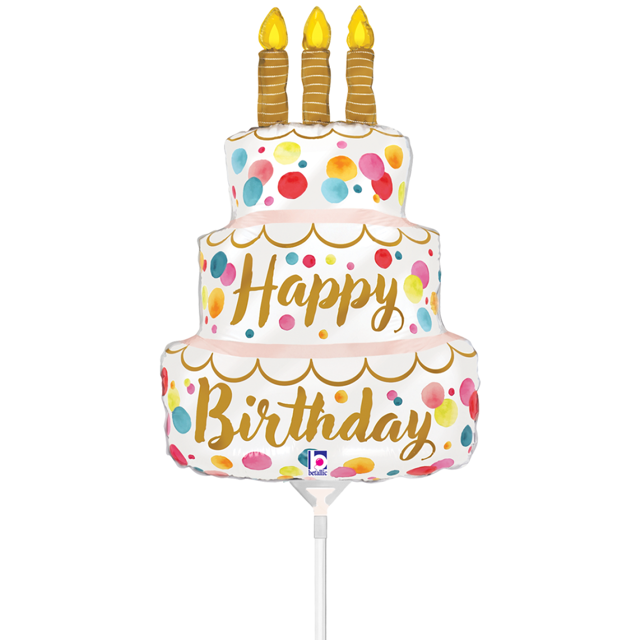 10 Miniballoons Airfilled - Satin Birthday Pink Cake (Unverpackt)