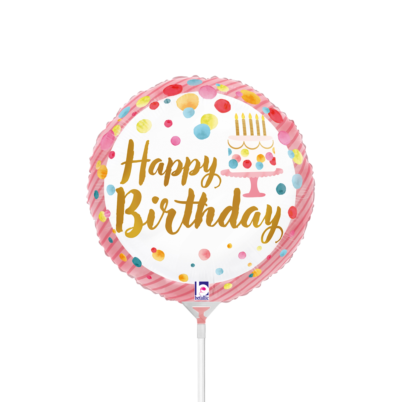 10 Miniballoons Airfilled - Satin Birthday Pink Party (Unverpackt)
