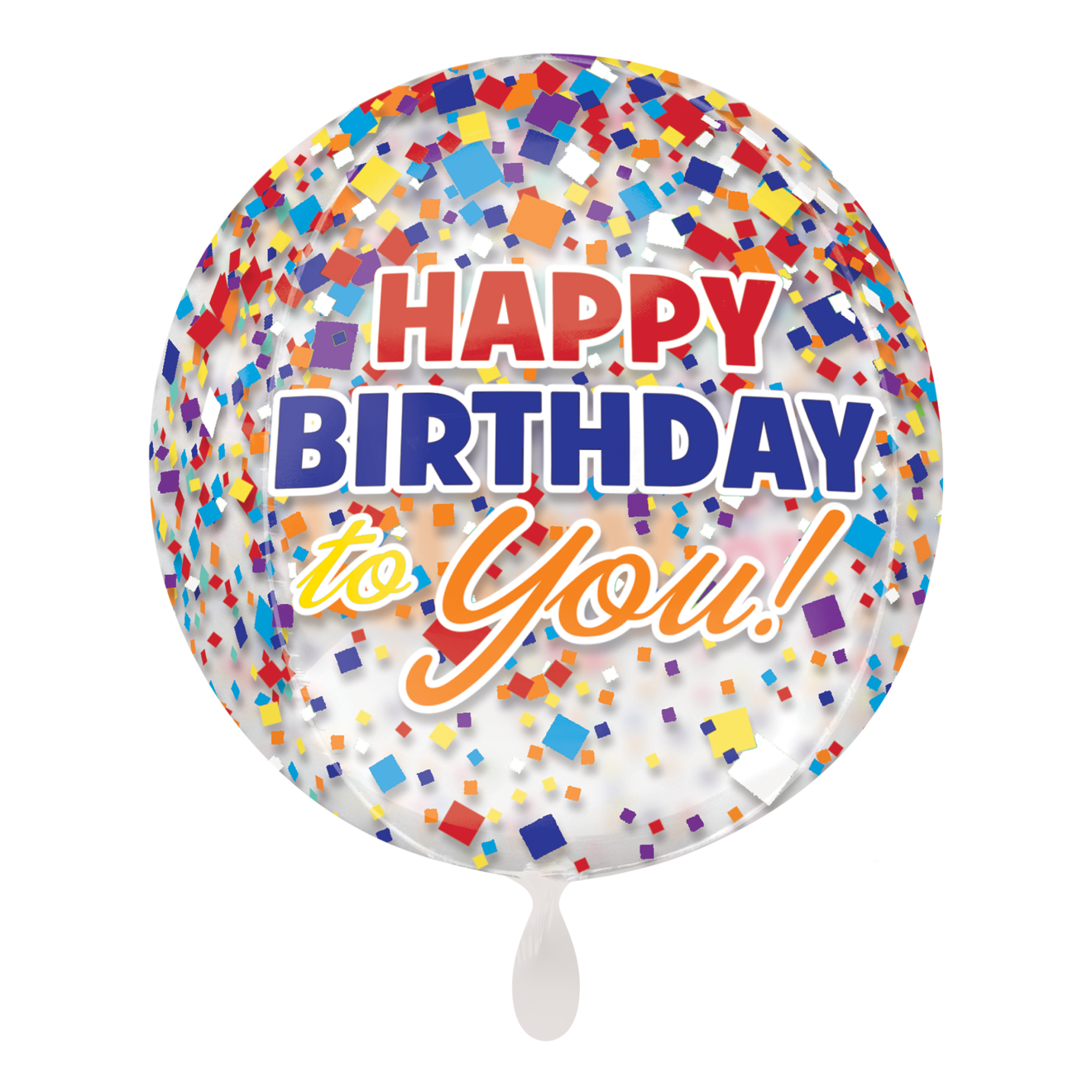 1 Balloon - Orbz® - Happy Birthday Confetti