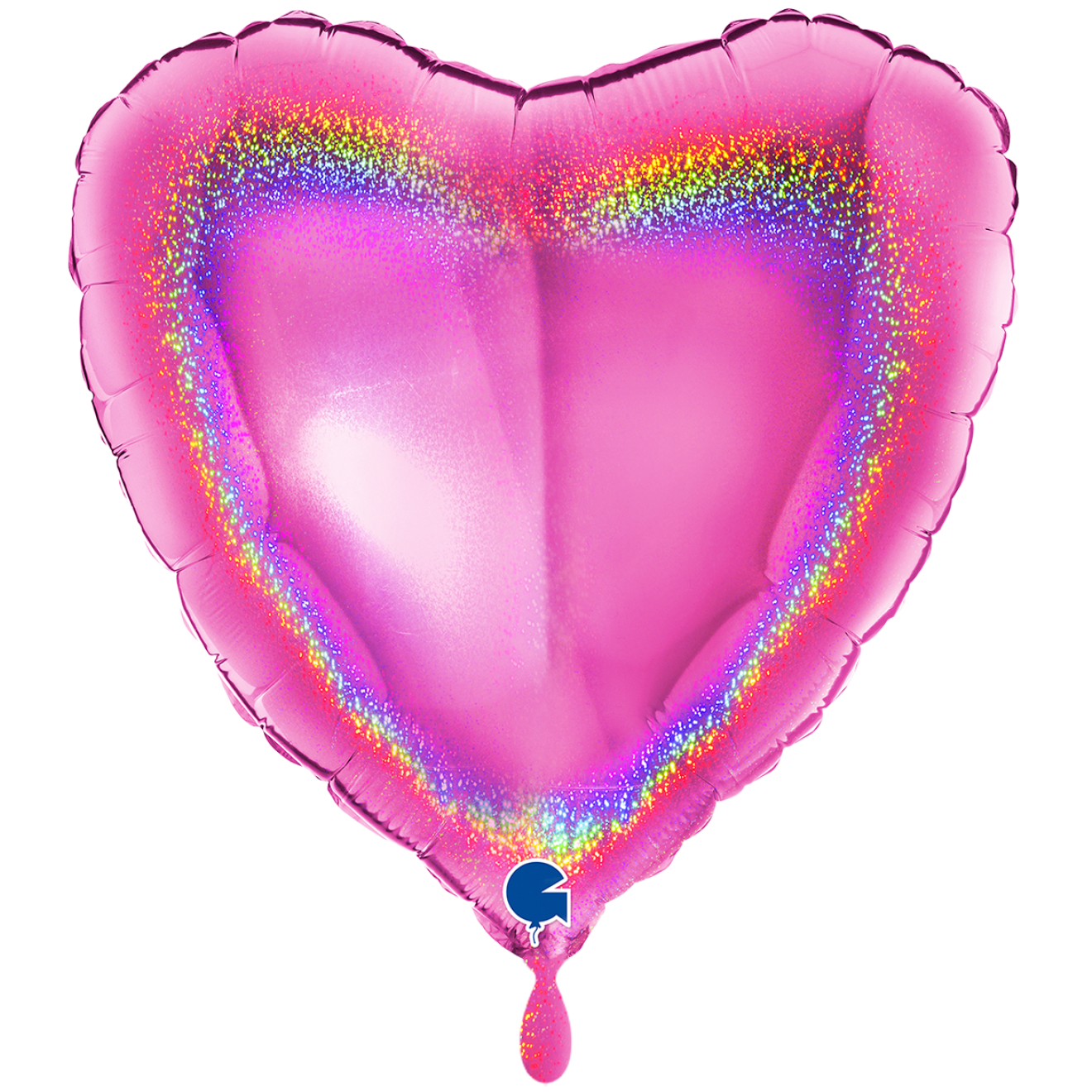 1 Balloon XXL - Heart - Glitter Holographic Fuxia