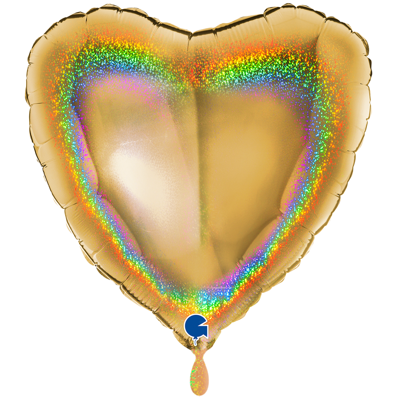 1 Balloon XXL - Heart - Glitter Holographic Gold 5