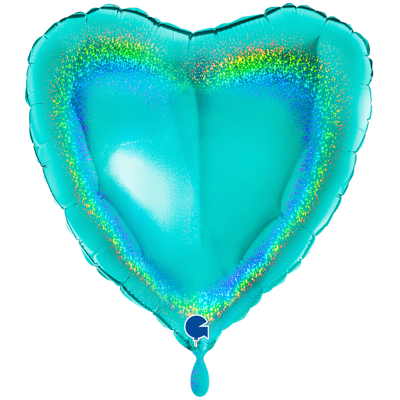 1 Balloon XXL - Heart - Glitter Holographic Tiffany