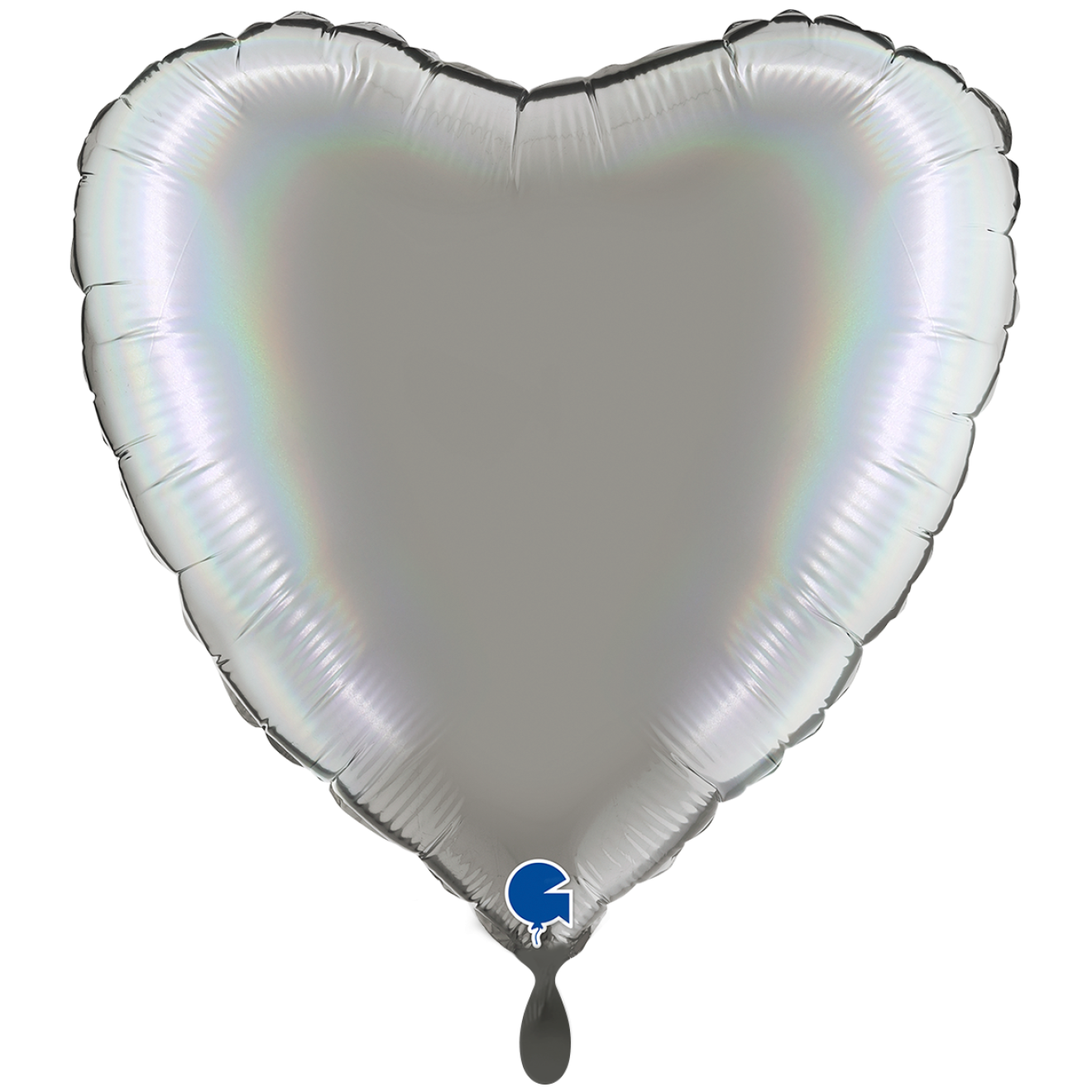 1 Balloon XXL - Heart - Rainbow Holographic Platinum Pure