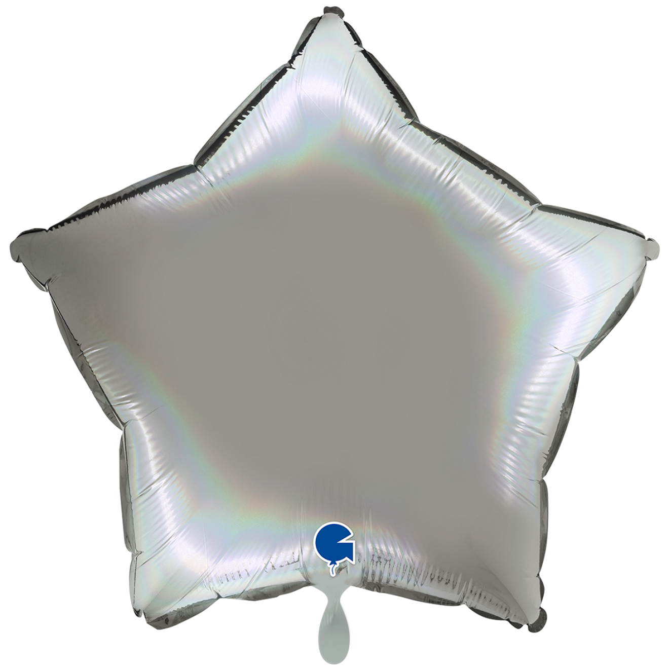 1 Balloon XXL - Star - Rainbow Holographic Platinum Pure