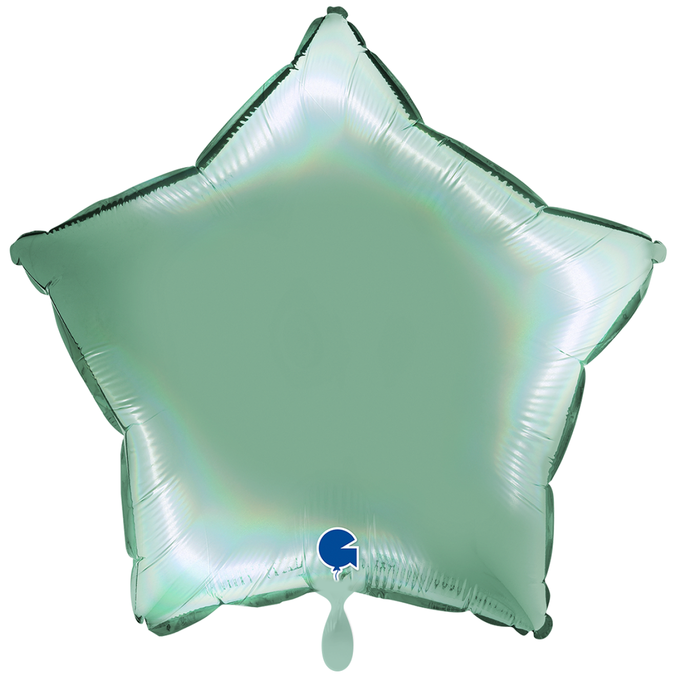 1 Balloon XXL - Star - Rainbow Holographic Platinum Tiffany