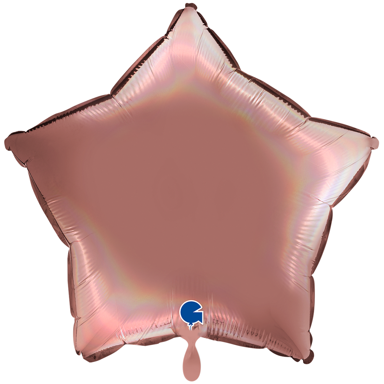 1 Balloon XXL - Star - Rainbow Holographic Platinum Rosè