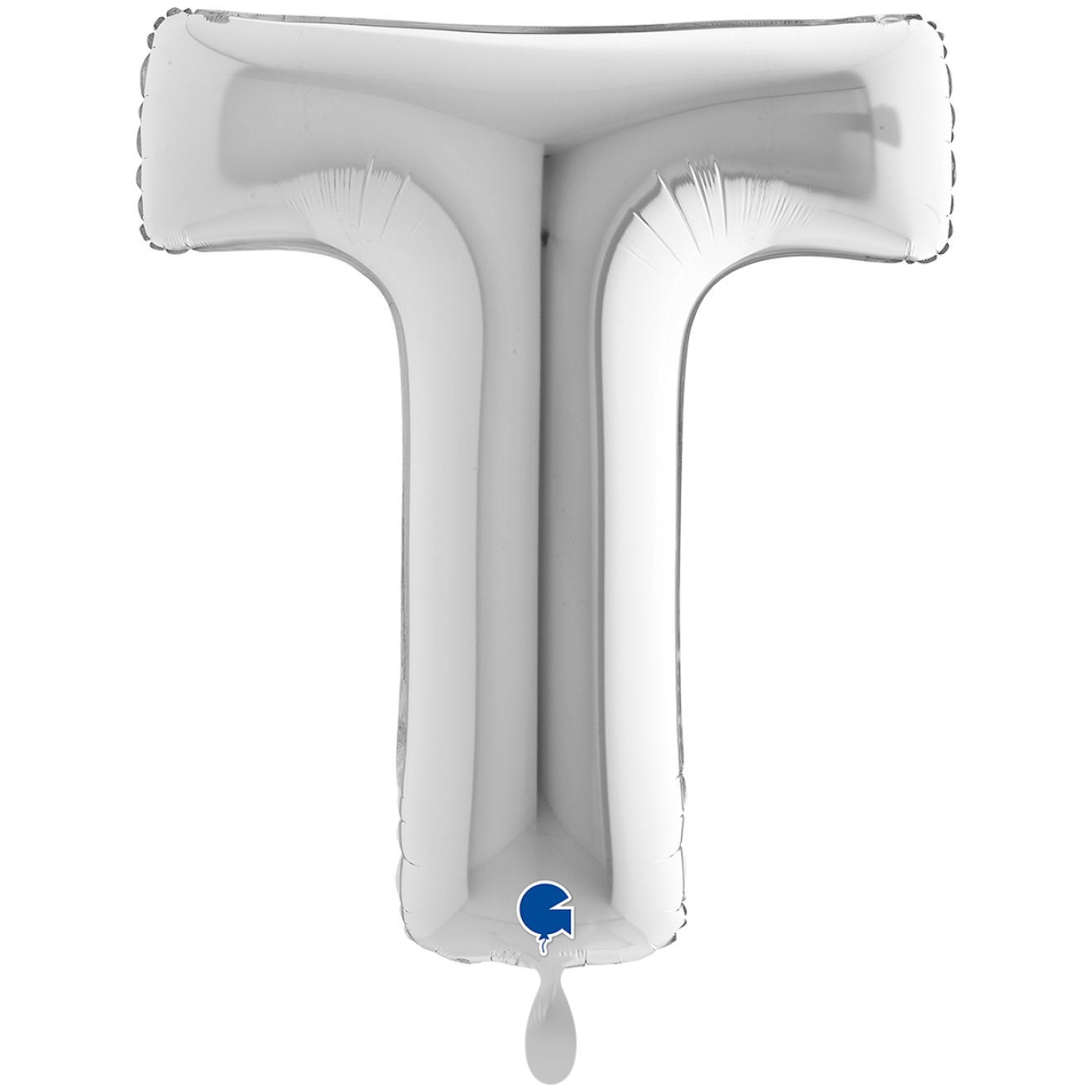 1 Balloon XXL - Letter T - Silver