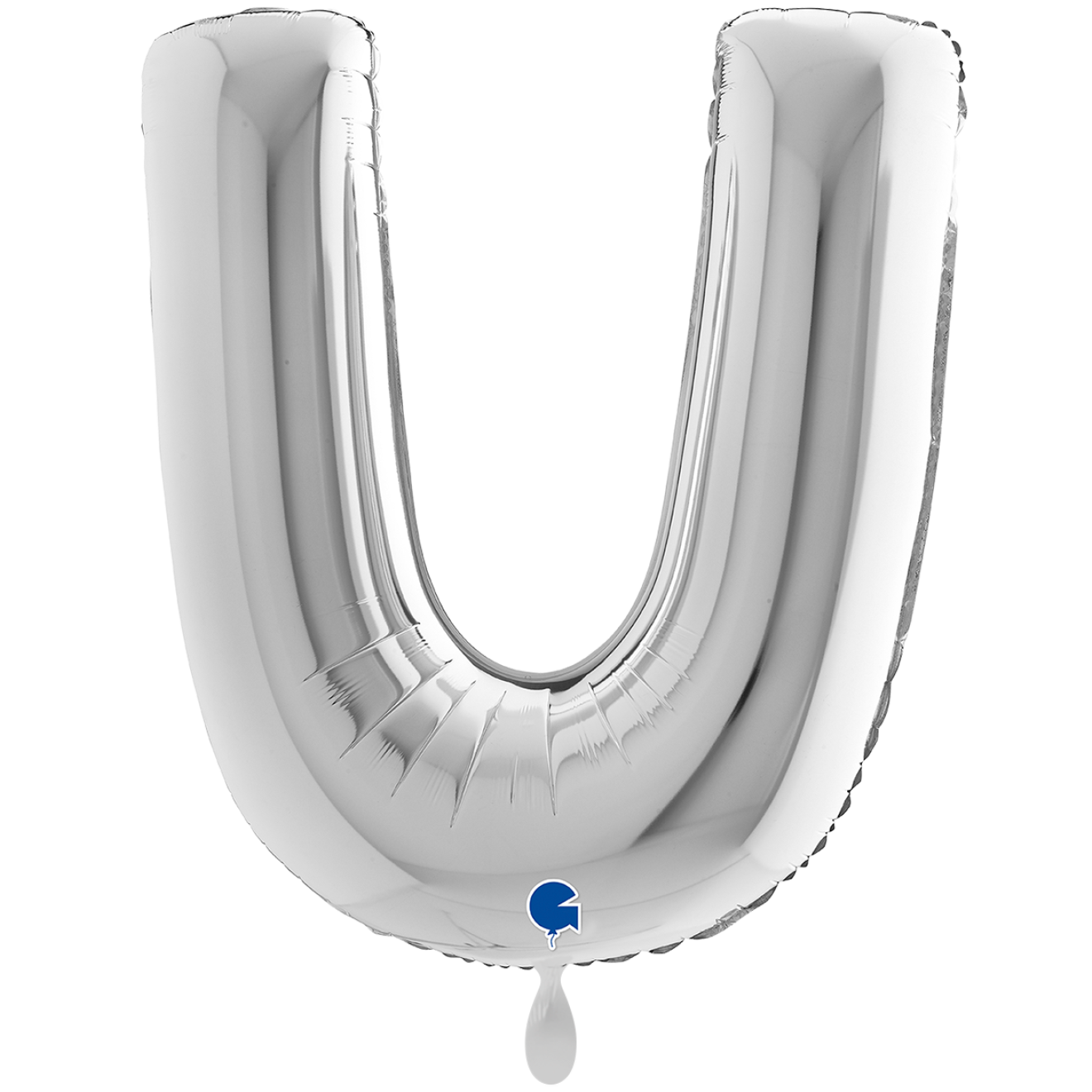 1 Balloon XXL - Letter U - Silver