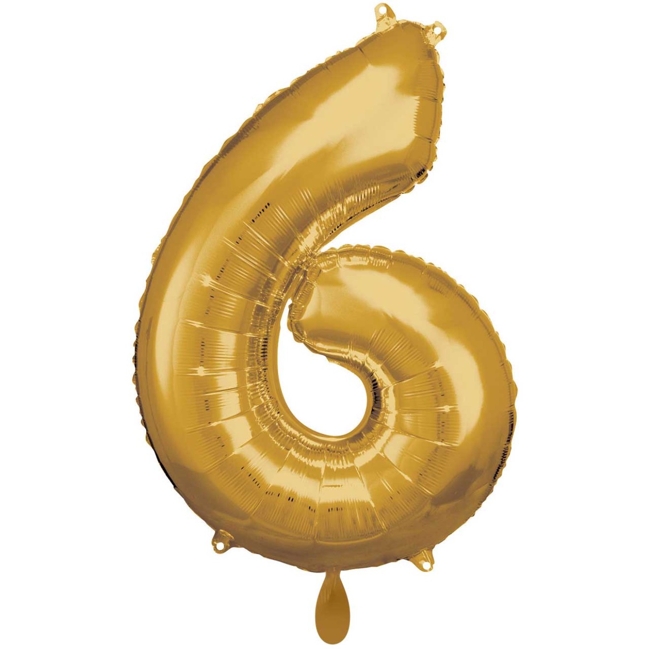 1 Balloon XXL - Zahl 6 - Gold