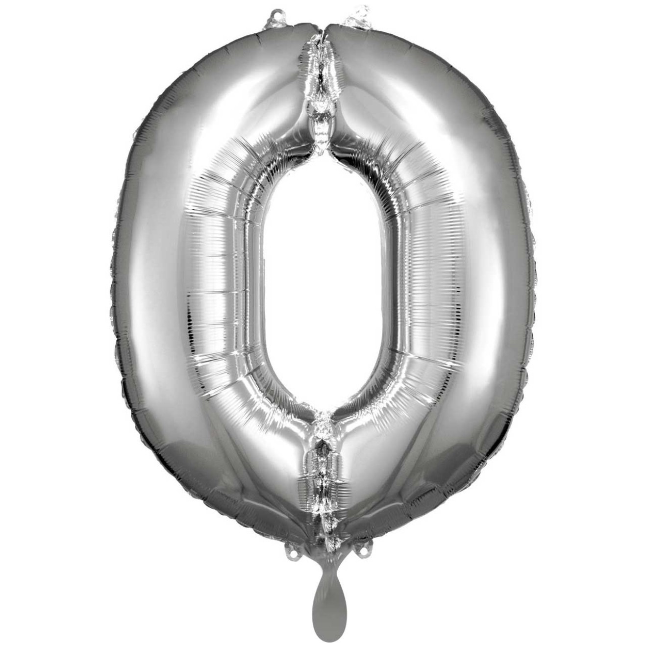 1 Balloon XXL - Zahl 0 - Silber
