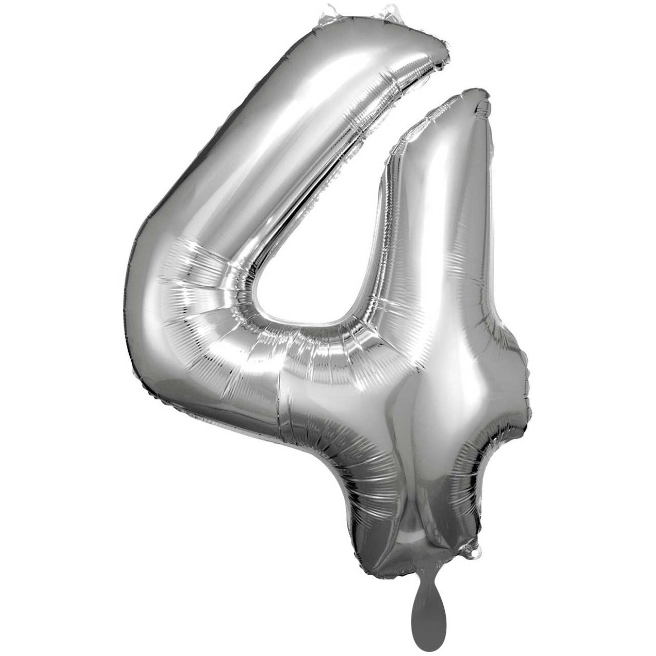 1 Balloon XXL - Zahl 4 - Silber