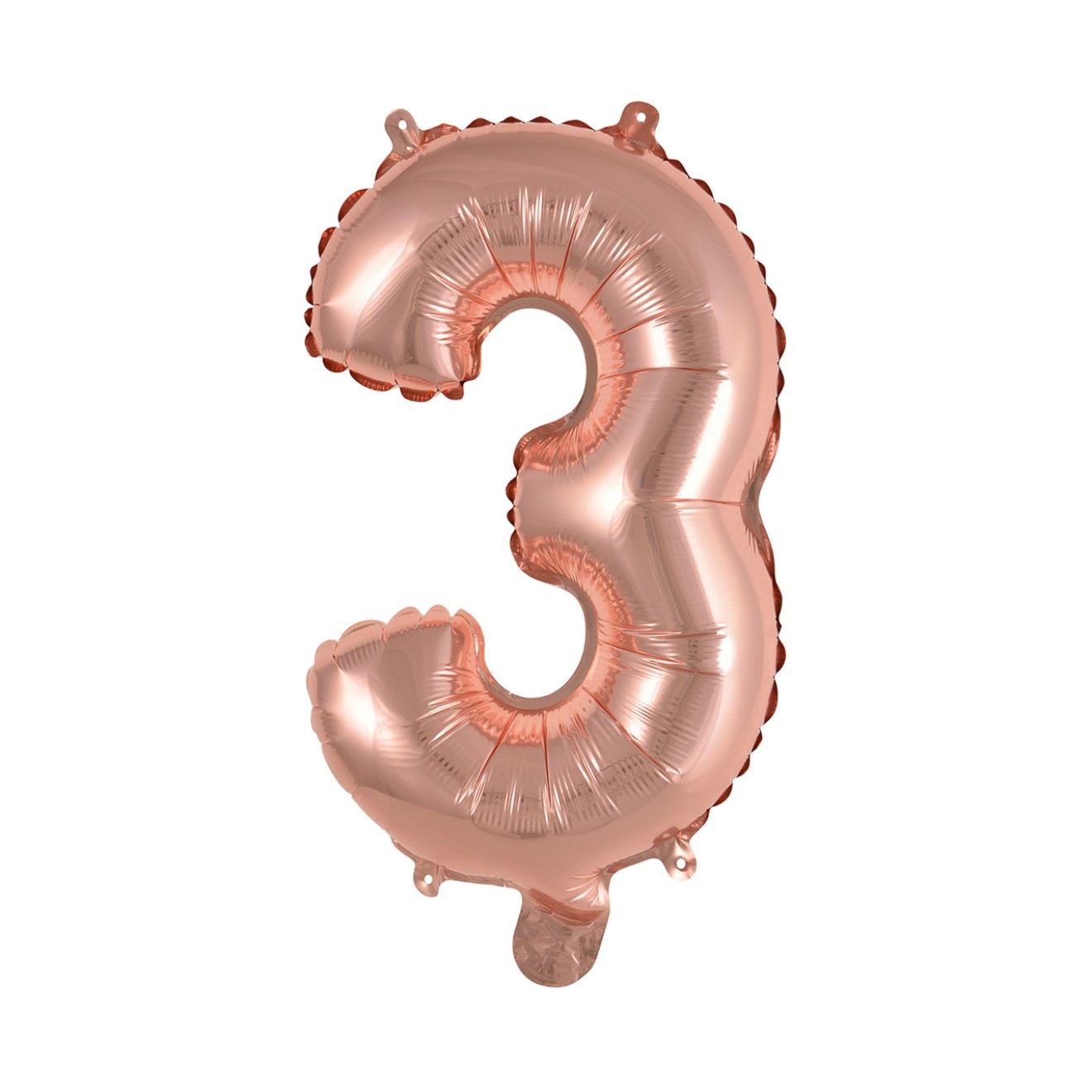 1 Balloon XS - Zahl 3 - Rosegold