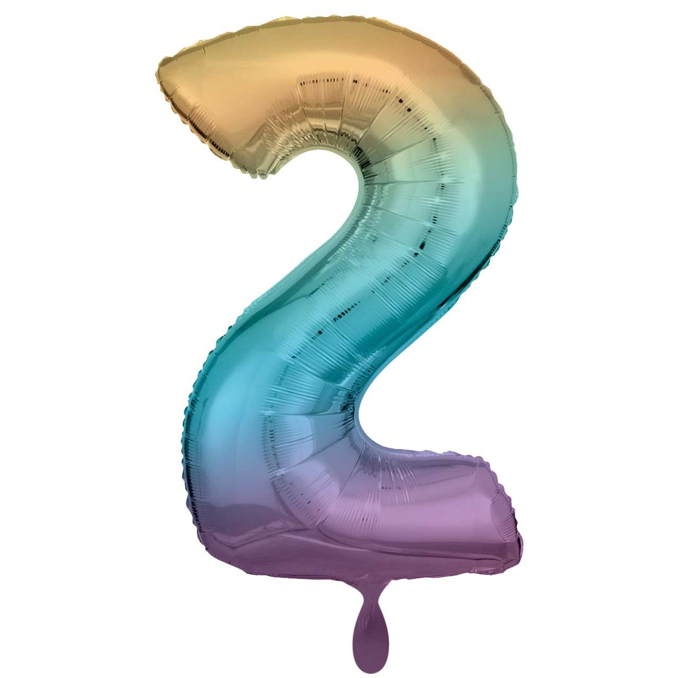 1 Balloon XXL - Zahl 2 - Regenbogen Pastel