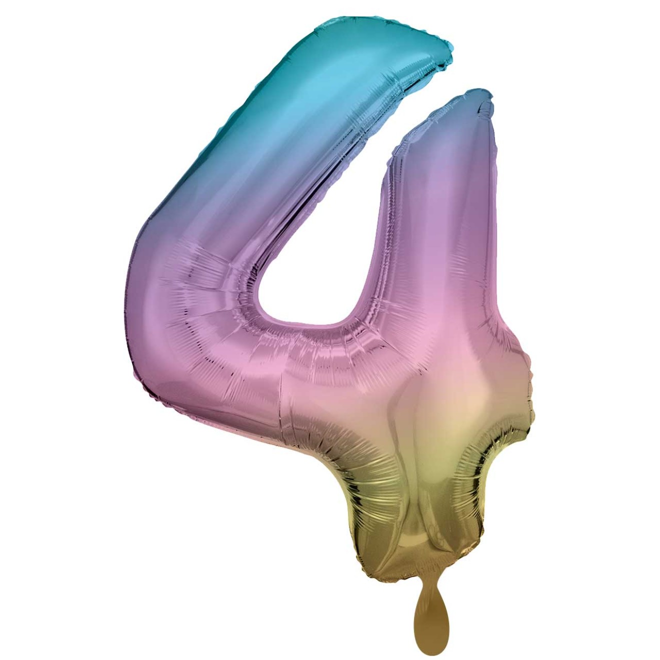 1 Balloon XXL - Zahl 4 - Regenbogen Pastel
