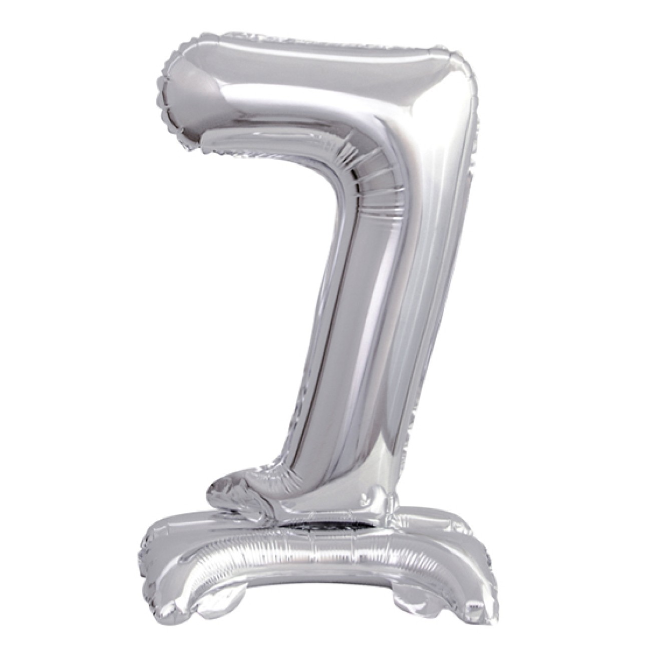 1 Balloon XS mit Standfuß - Zahl 7 - Silber