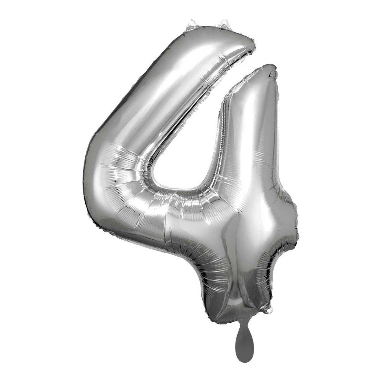 1 Balloon XL - Zahl 4 - Silber