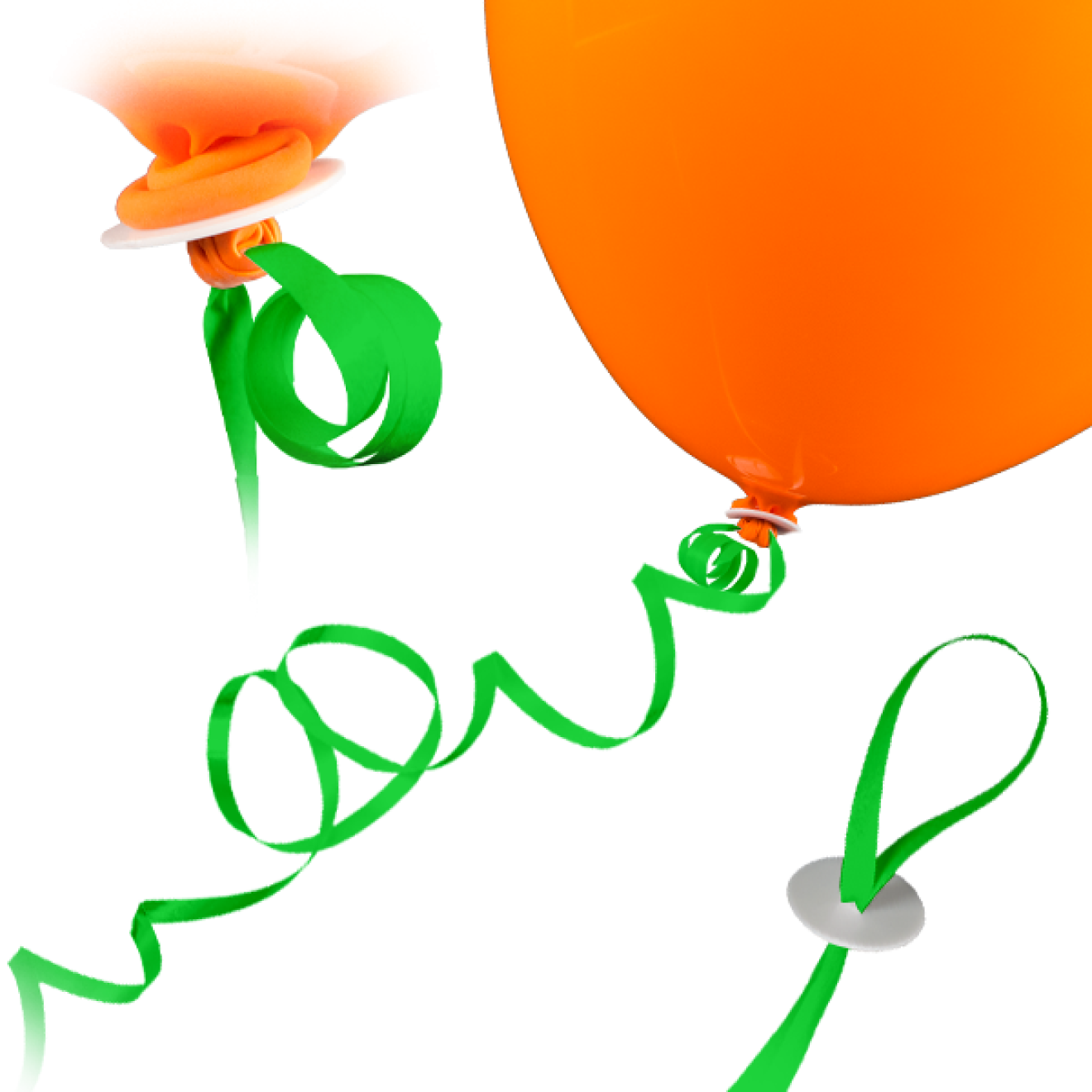 100 Ballonverschlüsse Helium - Grün