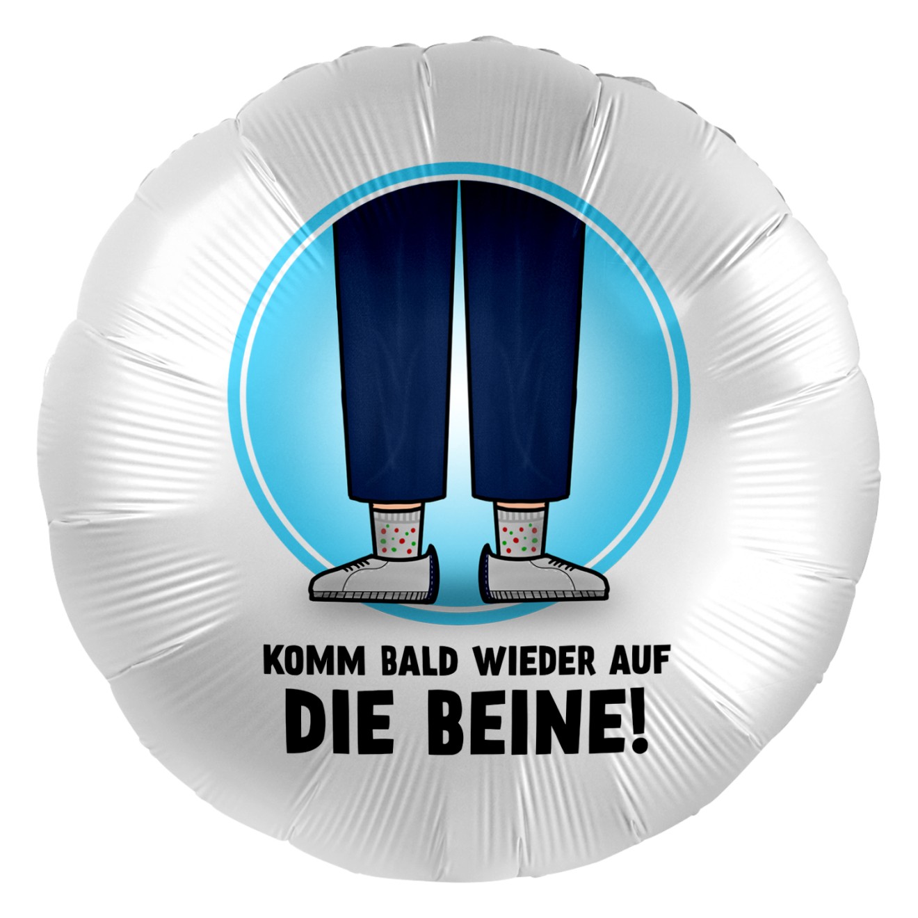 Folienballons Genesung Komm bald wieder auf die Beine Ø 45 cm Folienballons Genesung Komm bald wieder auf die Beine Ø 45 cm