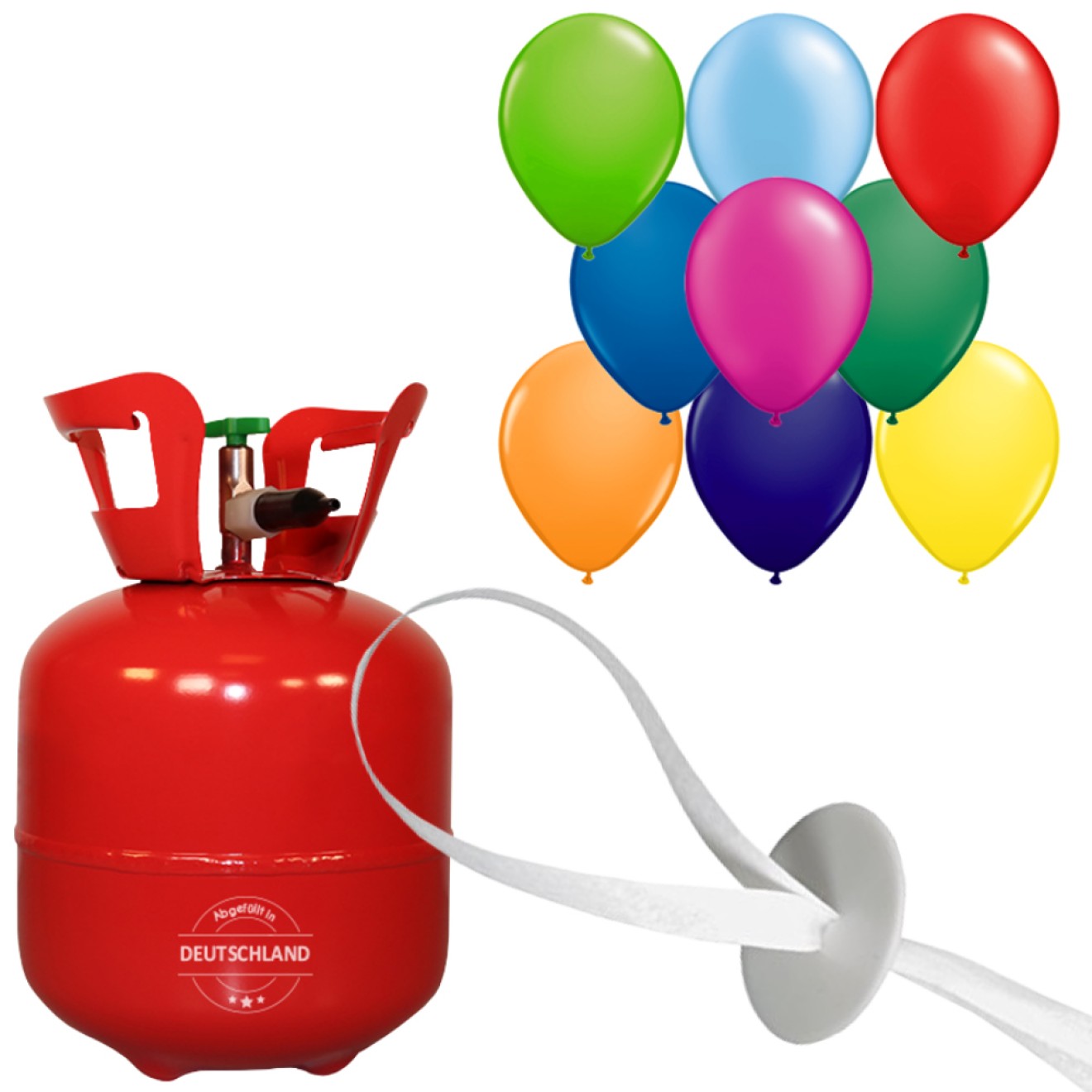 HeliumSet Luftballons (Standard) Ø 25 cm Bunt luftballon.de