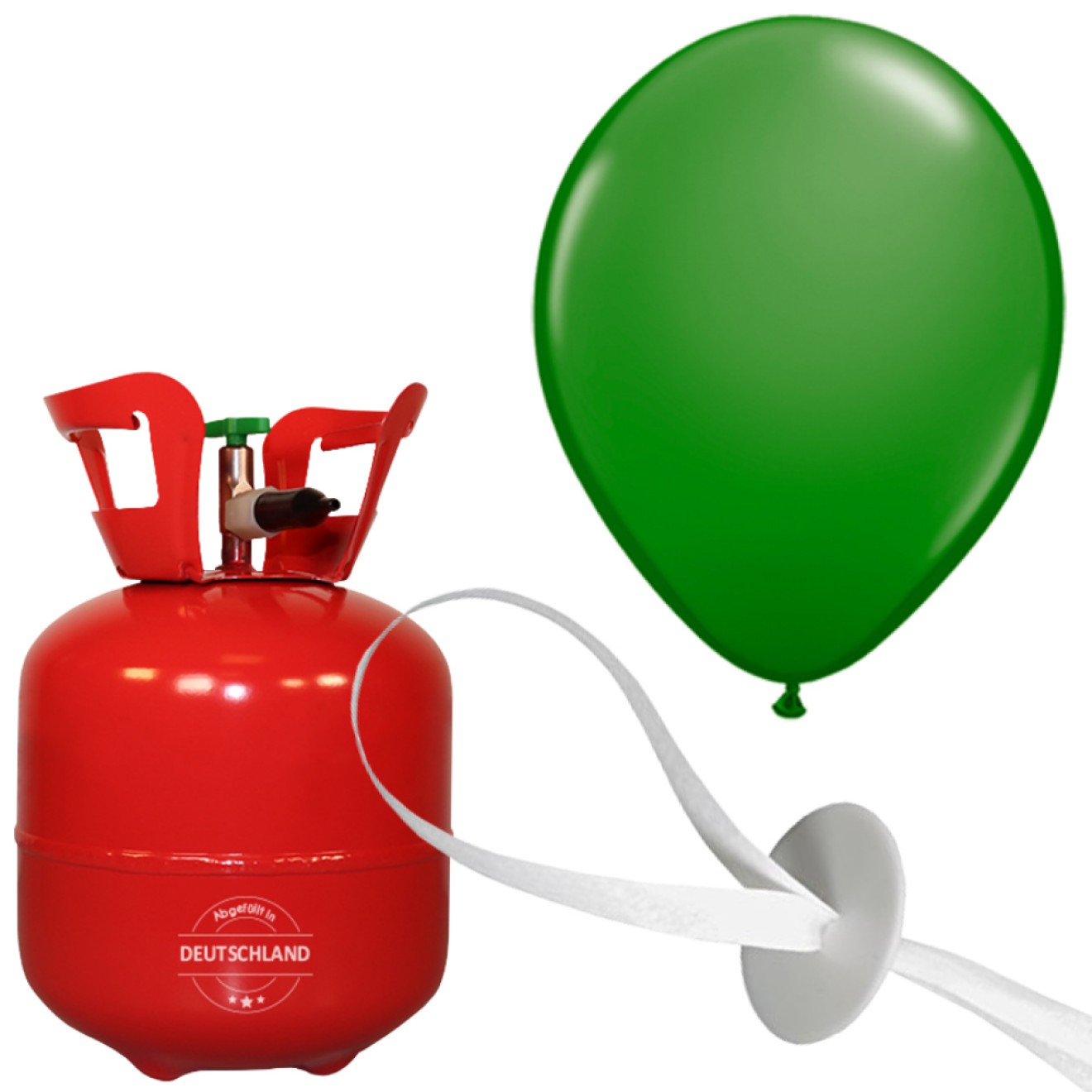 Helium-Set Luftballons (Standard) Ø 25 cm - Grün - 15 Ballons