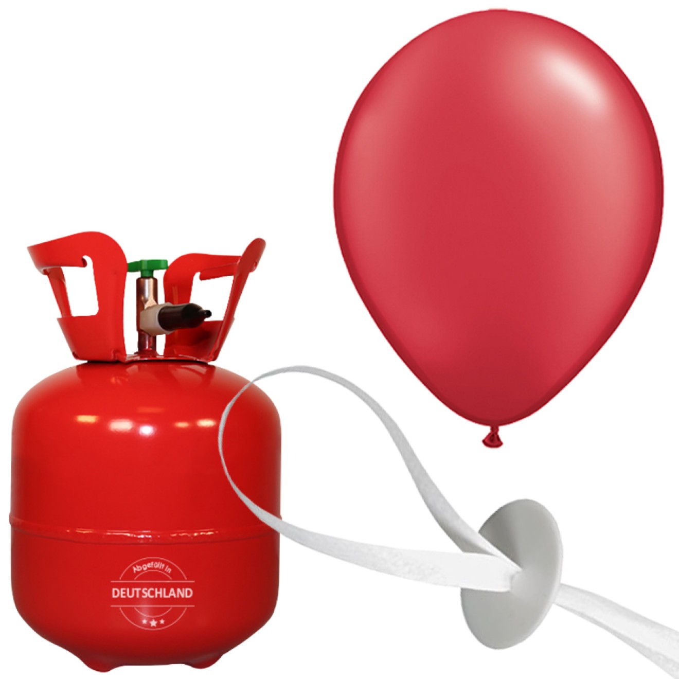 Helium-Set Luftballons (Standard) Ø 25 cm - Rot - 15 Ballons