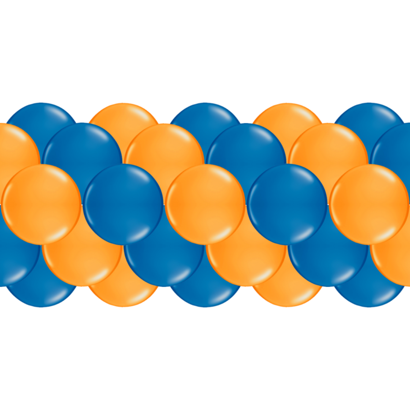 Luftballongirlanden-Set Blau & Orange ab 3 m