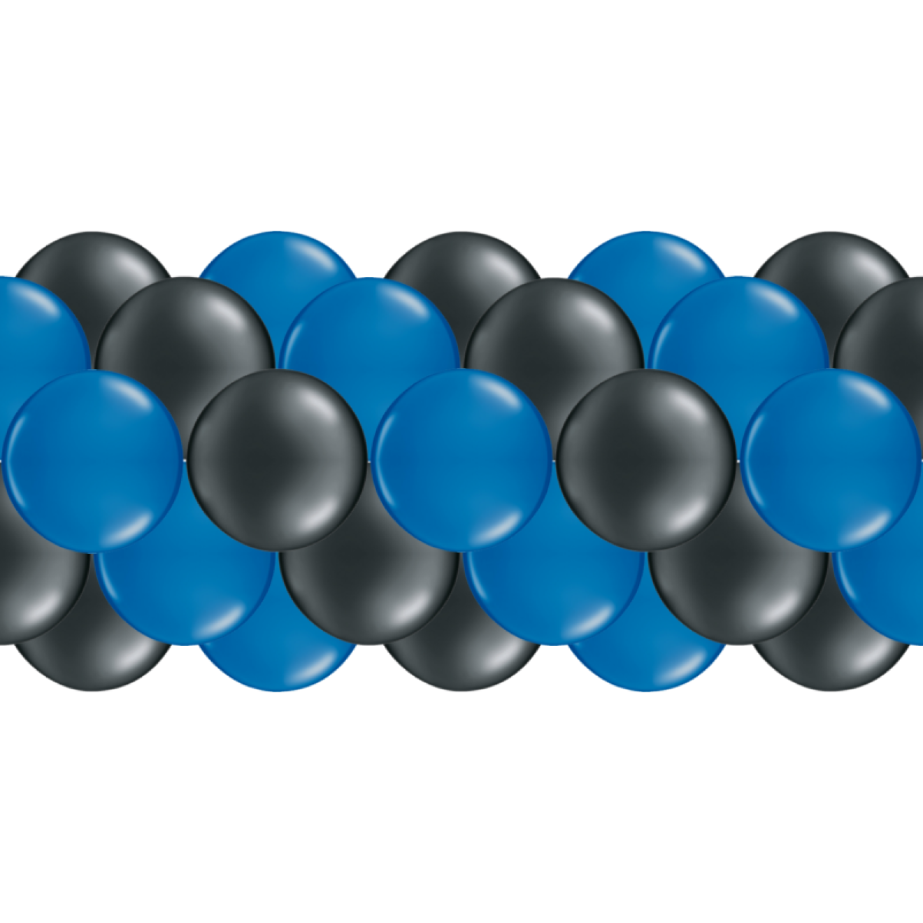 Luftballongirlanden-Set Blau & Schwarz ab 3 m