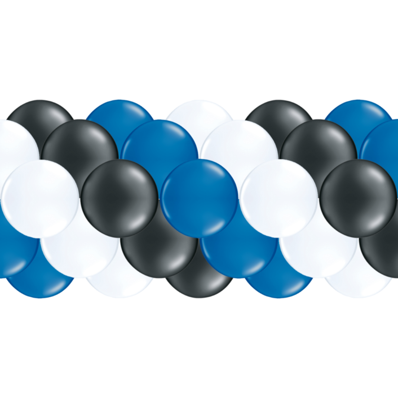 Luftballongirlanden-Set Blau, Weiß & Schwarz ab 3 m