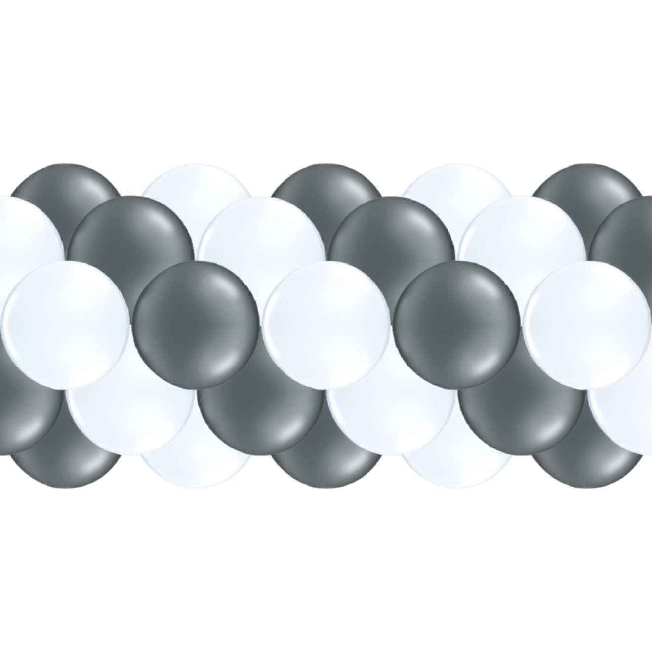 Luftballongirlanden-Set Grau & Weiß ab 3 m