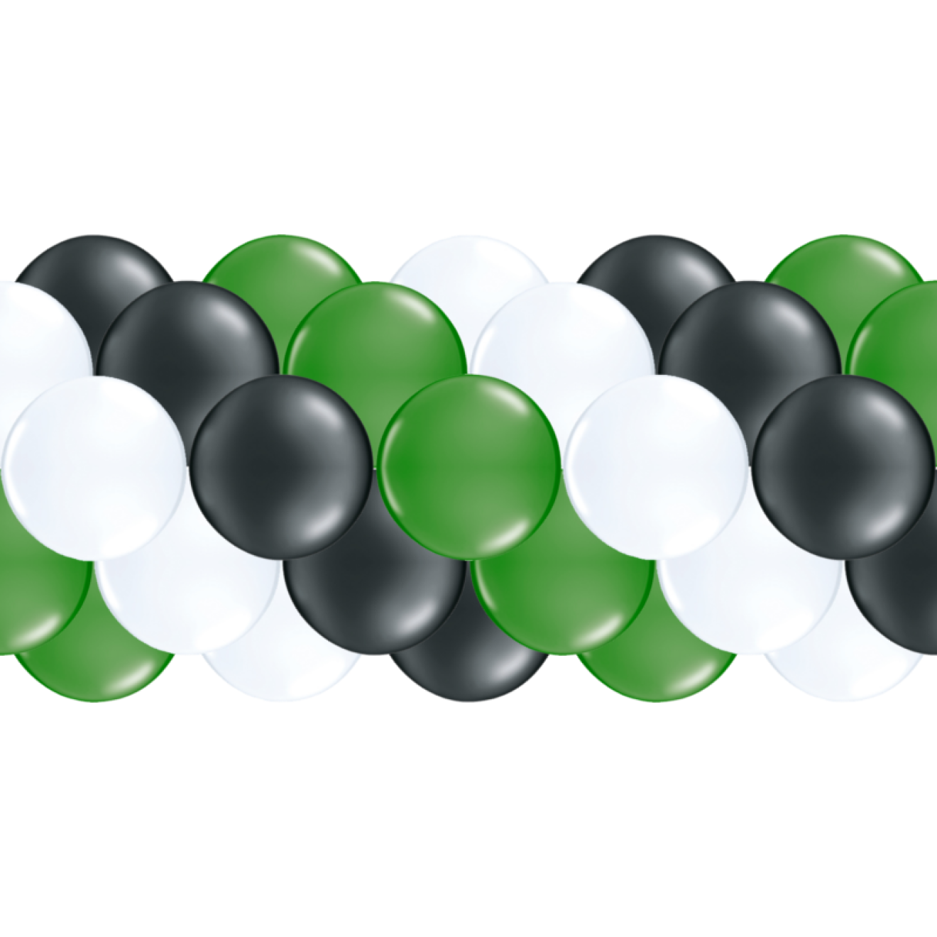 Luftballongirlanden-Set Grün, Weiß & Schwarz ab 3 m