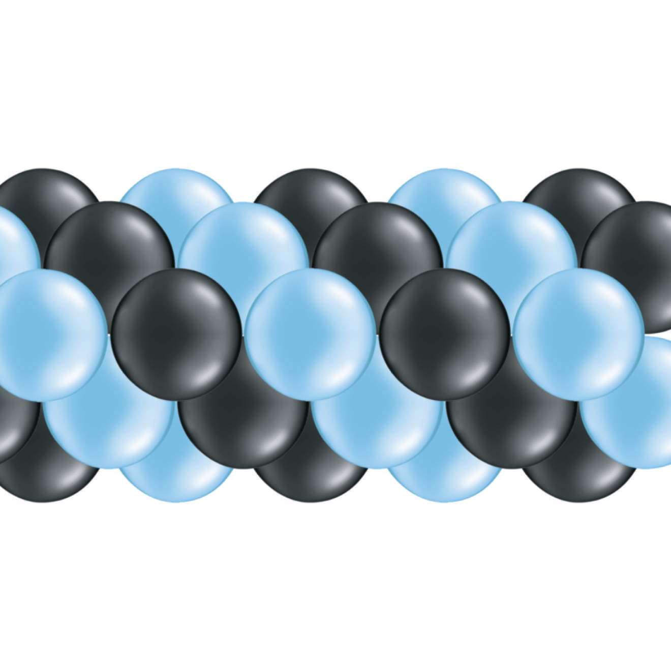 Luftballongirlanden-Set Hellblau & Schwarz ab 3 m