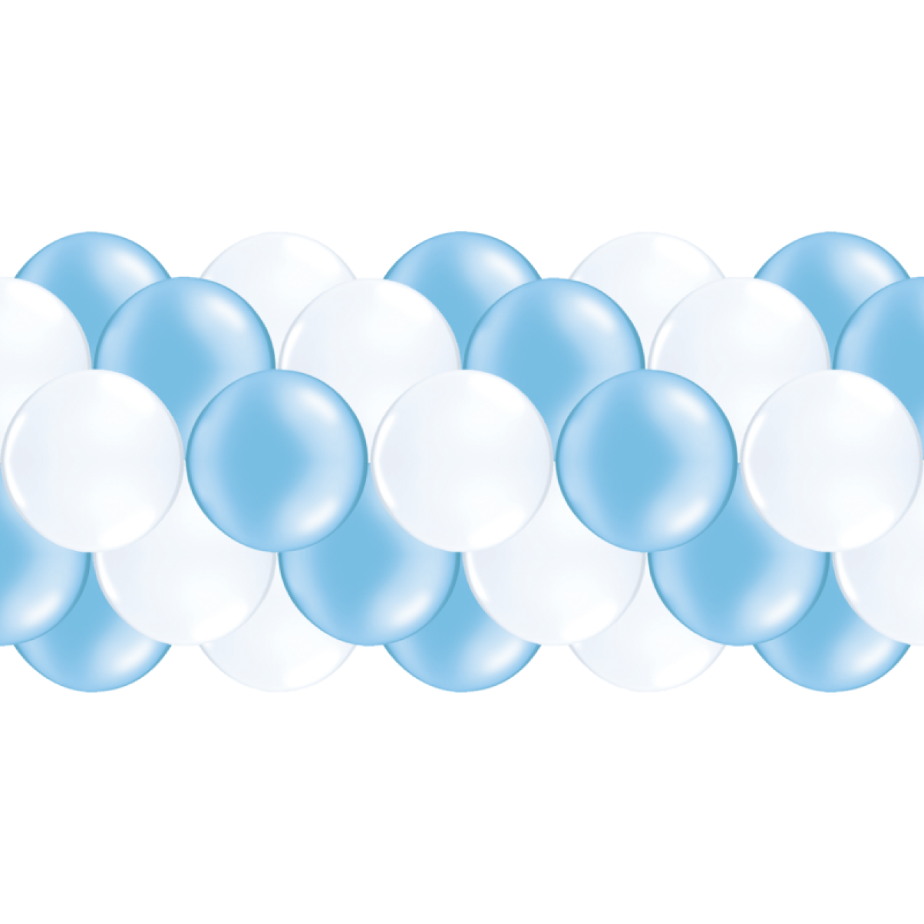 Luftballongirlanden-Set Hellblau & Weiß ab 3 m