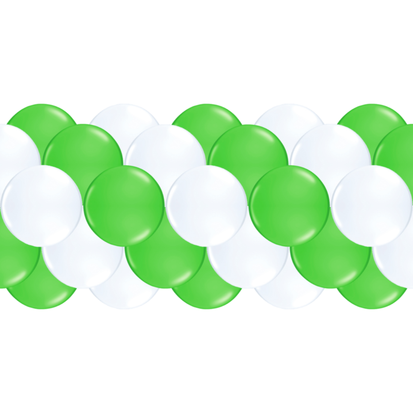 Luftballongirlanden-Set Limonengrün & Weiß ab 3 m