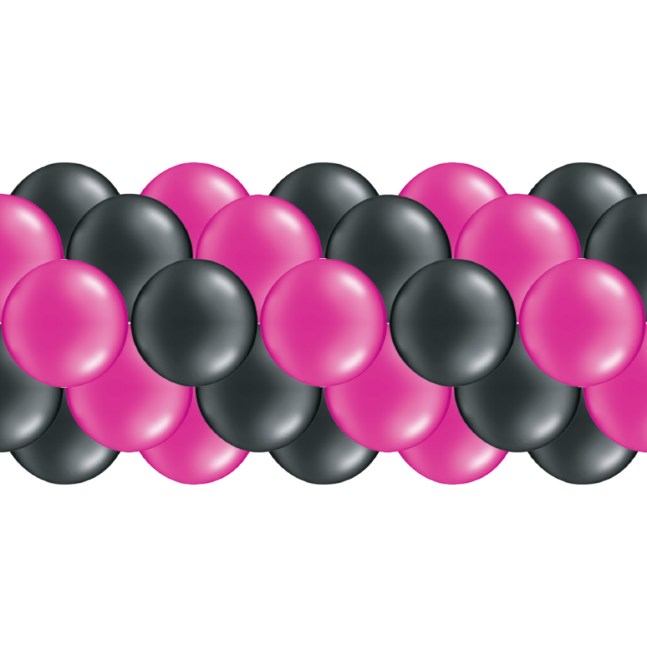 Luftballongirlanden-Set Pink & Schwarz ab 3 m