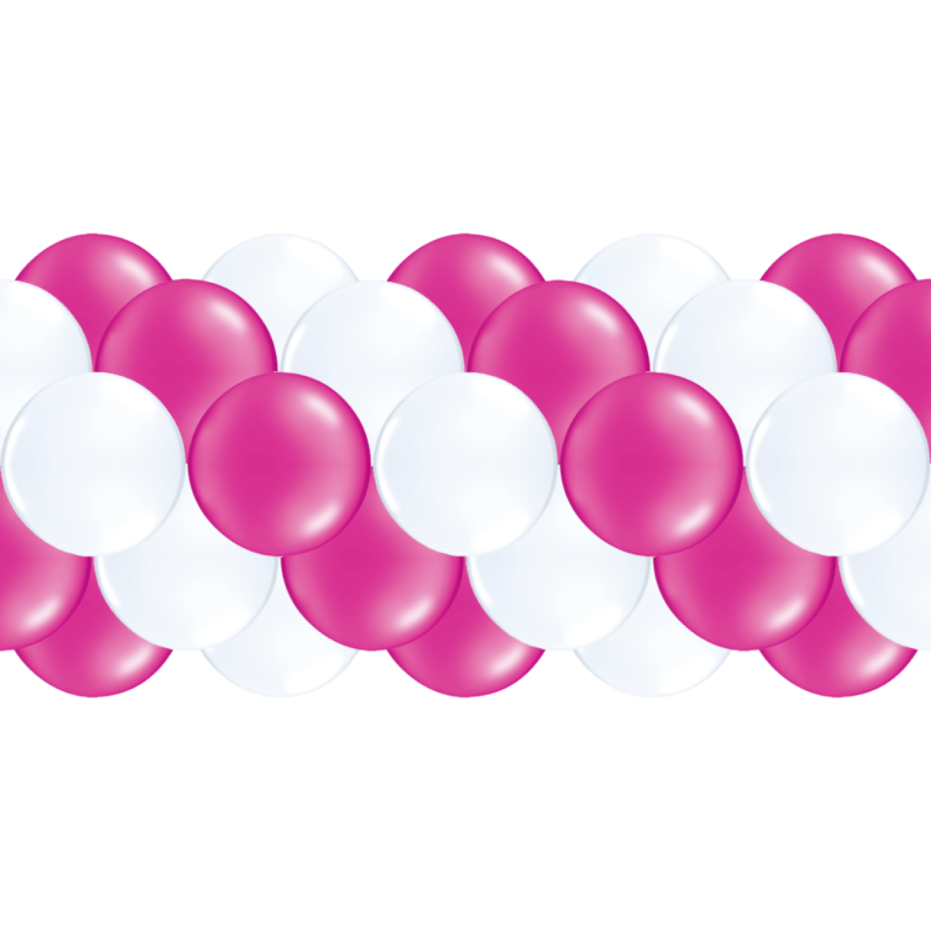 Luftballongirlanden-Set Pink & Weiß ab 3 m