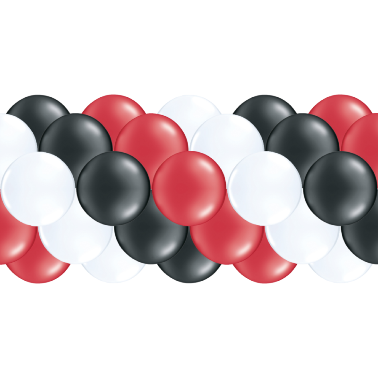 Luftballongirlanden-Set Rot, Weiß & Schwarz ab 3 m