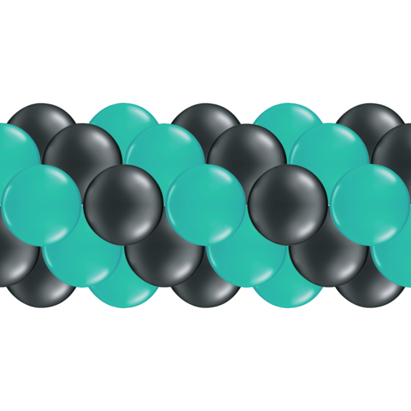 Luftballongirlanden-Set Türkis & Schwarz ab 3 m