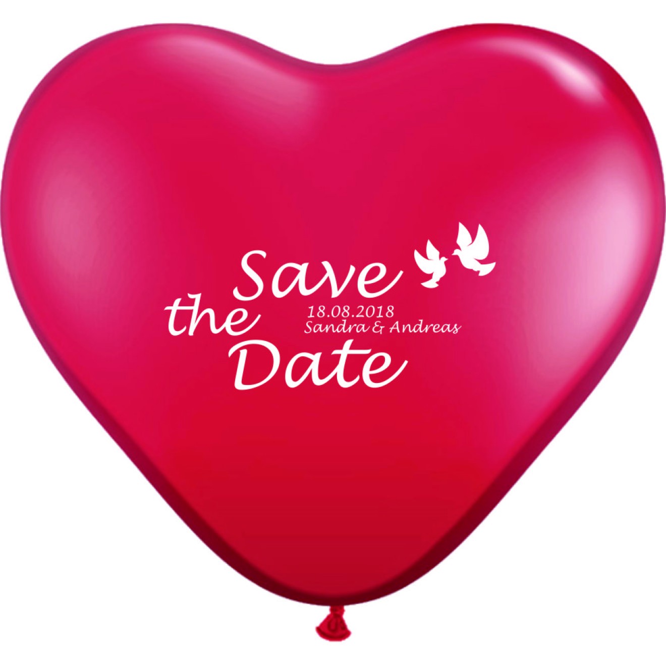 Herzluftballons bedrucken Save the Date, Namen & Datum - Preis ab 50 Stück