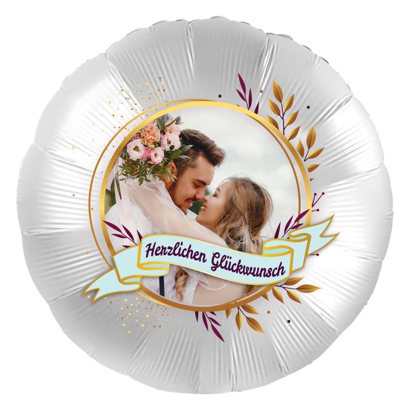 Folienballons Fotodruck - Geburtstag Just Married Ø 45 cm | luftballon.de